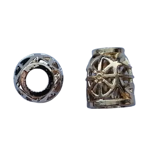 Koord einde metaal 14 mm - gevlochten kegel goud (opening 5 mm)